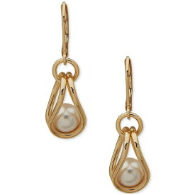 アンクライン レディース ピアス＆イヤリング アクセサリー Gold-Tone Link & Imitation Pearl Drop Earrings Pearl