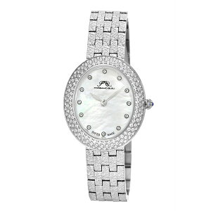 |Tu[ fB[X rv ANZT[ Women's Angelica Watch with Mother of Pearl Dial, Topaz Gemstones and Stainless Steel Bracelet 1342AANS Silver tone