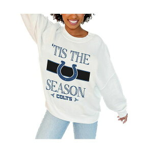 Q[fC fB[X p[J[EXEFbgVc AE^[ Women's White Indianapolis Colts Oversized Take a Holiday Pullover Sweatshirt White