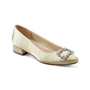 C[W[Xsbg fB[X q[ V[Y Women's Eflex Carisma Pointy Toe Slip-on Dress Pumps Light Gold Satin