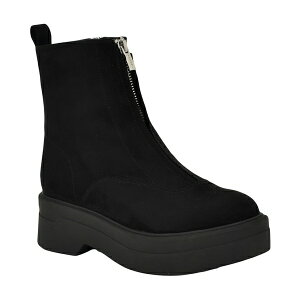 JoNC fB[X u[c V[Y Women's Rivin Front Zip Platform Booties Black