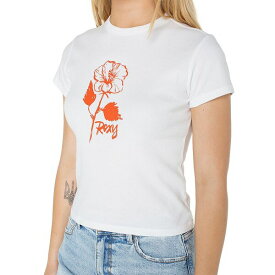 ロキシー レディース Tシャツ トップス Juniors' Sunny Days 90S Cotton Baby T-Shirt Bright White Sunny Days