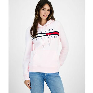 g~[ qtBK[ fB[X p[J[EXEFbgVc AE^[ Women's Embroidered Logo Hooded Sweatshirt Ballerina Pink