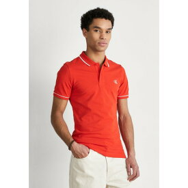 カルバンクライン メンズ Tシャツ トップス TIPPING SLIM - Polo shirt - fiery red