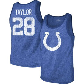 マジェスティックスレッズ メンズ Tシャツ トップス Jonathan Taylor Indianapolis Colts Majestic Threads Player Name & Number TriBlend Tank Top Heathered Royal