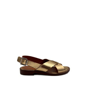 �O���G���� ���b�^ ���f�B�[�X �T���_�� �V���[�Y Buckle-fastening flat sandals Gold