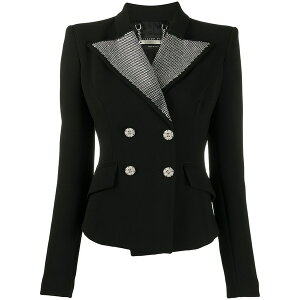 �t�B���b�v�v���C�� ���f�B�[�X �W���P�b�g���u���]�� �A�E�^�[ Double-breasted embellished blazer Black
