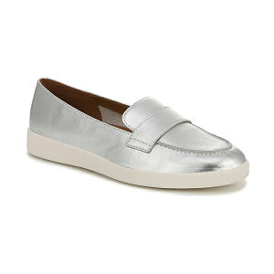 i`CU[ fB[X Xb|E[t@[ V[Y Women's Karis Closed Round Toe Hybrid Penny Loafers Silver Leather