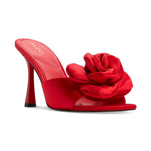 Ah fB[X T_ V[Y Women's Redrose Slip-On Sandals Red Satin