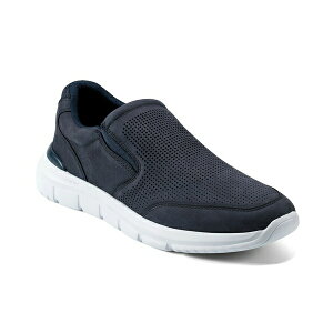 bN|[g Y hXV[Y V[Y Men's Jaimin Round Toe Slip-On Casual Sneakers Dark blue leather
