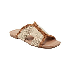 }[NEtBbV[ fB[X T_ V[Y Women's Nashie Slip On Square Toe Flat Sandals Natural/Dark Natural