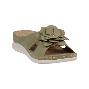 W[V[V[Y fB[X T_ V[Y Women's Claire Flower Rosette Comfort Sandals Green
