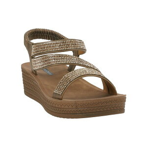 W[V[V[Y fB[X T_ V[Y Women's Ruby Embellished Cross Strap Wedge Sandals Bronze