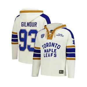 47uh Y p[J[EXEFbgVc AE^[ Men's Doug Gilmour Cream Toronto Maple Leaf's Blue Line Heritage Name Number Lace-Up Pullover Hoodie Cream