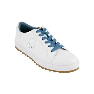 J[K[tFh Y Xj[J[ V[Y Men's Tumbled Leather Karl Head Patch Sneaker White, Blue