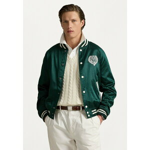 t[ Y WPbgu] AE^[ WIMBLEDON SATIN BASEBALL JACKET - Bomber Jacket - moss agate/deckwash white