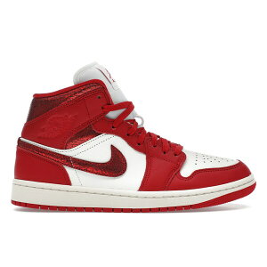 Jordan �W���[�_�� ���f�B�[�X �X�j�[�J�[ �yJordan 1 Mid SE Red Cracked Leather (Women's)�z �T�C�Y US_9.5(26.5cm) Sail/Team Red/Varsity Red