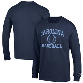チャンピオン メンズ Tシャツ トップス North Carolina Tar Heels Champion Baseball Icon Long Sleeve TShirt Navy