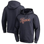 ファナティクス メンズ パーカー・スウェットシャツ アウター Detroit Tigers Fanatics Branded Official Wordmark Fitted Pullover Hoodie Navy