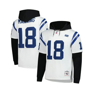 ~b`F&lX Y Vc gbvX Men's Peyton Manning White Indianapolis Colts Player Name Number Hoodie Legacy Jersey White