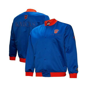 �~�b�`�F��&�l�X �����Y �W���P�b�g���u���]�� �A�E�^�[ Men's Blue New York Knicks Hardwood Classics Team OG 3.0 Lightweight Satin Full-Snap Jacket Blue