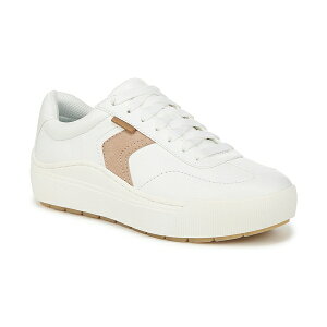 hN^[EV[ fB[X Xj[J[ V[Y Women's Time Off Win Lace Up Platform Sneakers White Sand Faux Leather