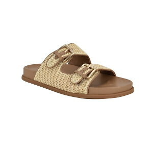JoNC fB[X T_ V[Y Women's Vibe Double Band Slip-On Flat Sandals Natural