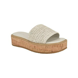 JoNC fB[X T_ V[Y Women's Arzelia Single Band Platform Slip-On Sandals White Woven