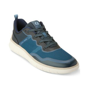 R[n[ Y Xj[J[ V[Y Men's Generation ZERGRAND Stitchlite  Lace-Up Sneakers Blue Wing Teal-Oxford Tan-Ivory