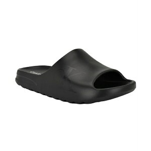 カルバンクライン メンズ サンダル シューズ Men's Olin Casual Slip-On Flat Slide Black