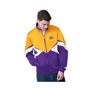 X^[^[ Y WPbgu] AE^[ Men's Gold/Purple Los Angeles Lakers Rush Applique Full-Zip Track Jacket Gold, Purple