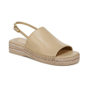 tRTg fB[X T_ V[Y Women's Rune Open Round Toe Slingback Espadrille Sandals Buff Beige Leather