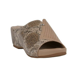 W[V[V[Y fB[X T_ V[Y Women's Dacia Slip On Wedge Sandals Tan