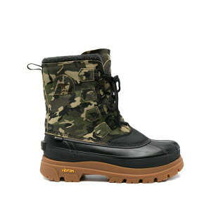 �\���� �����Y �u�[�c �V���[�Y Caribou camouflage lace-up boots Green