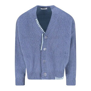 �{���T�C �����Y �J�[�f�B�K�� �A�E�^�[ Button mohair cardigan Blue
