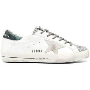 Golden Goose �S�[���f���O�[�X ���f�B�[�X �X�j�[�J�[ �yGolden Goose Super-Star Love Forever White Silver Green (Women's)�z �T�C�Y US_7(24.0cm) White/Silver/Green