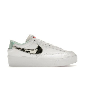 Nike �i�C�L ���f�B�[�X �X�j�[�J�[ �yNike Blazer Low Platform White Black Mint Foam Iridescent (Women's)�z �T�C�Y US_6.5(23.5cm) White/Mint Foam/Siren Red/Metallic Silver