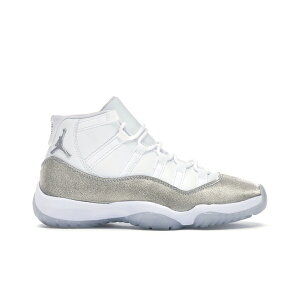 Jordan �W���[�_�� ���f�B�[�X �X�j�[�J�[ �yJordan 11 Retro White Metallic Silver (Women's)�z �T�C�Y US_9(26.0cm) White/Metallic Silver-Vast Grey