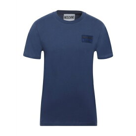 【送料無料】 モスキーノ メンズ Tシャツ トップス T-shirts Navy blue