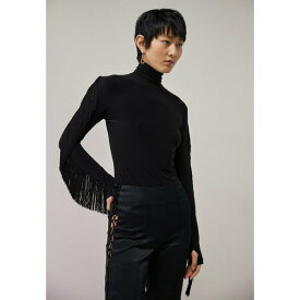 ノーマカマリ レディース Tシャツ トップス LONG SLEEVE TURTLE FRINGE - Long sleeved top - black