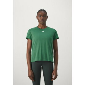 アディダス レディース テニス スポーツ AEROREADY TRAIN ESSENTIALS MINIMAL BRANDING CREWNECK - Sports T-shirt - preloved green