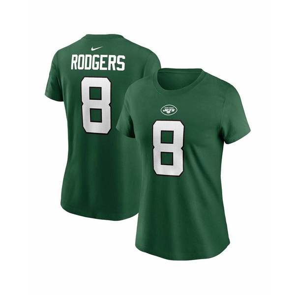ナイキ レディース Tシャツ トップス Women's Aaron Rodgers Green New York Jets Player Name and Number T-shirt Green