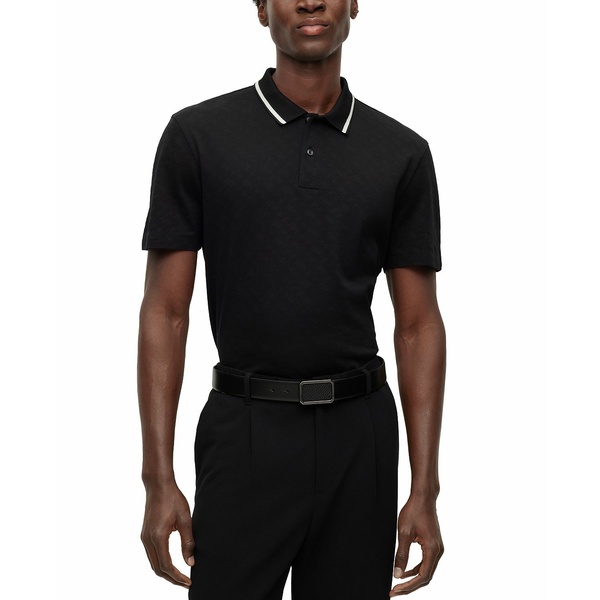 ヒューゴボス メンズ シャツ トップス Men's Regular-Fit Polo Shirt Black