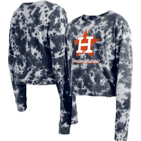 ニューエラ レディース Tシャツ トップス Houston Astros New Era Women's TieDye Cropped Long Sleeve TShirt Navy