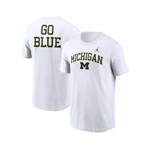 W[_ Y Vc gbvX Men's White Michigan Wolverines Blitz 2-Hit T-Shirt White