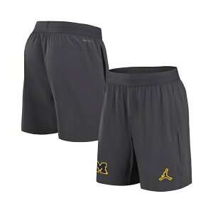�W���[�_�� �����Y �J�W���A���p���c �{�g���X Men's Anthracite Michigan Wolverines 2024 Sideline Performance Shorts Anthracite, Maize