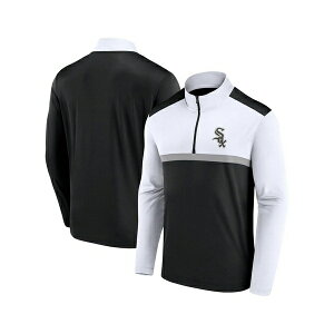 �t�@�i�e�B�N�X �����Y �p�[�J�[�E�X�E�F�b�g�V���c �A�E�^�[ Men's Black Chicago White Sox Unstoppable Quarter-Zip Top Black