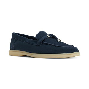 Ah fB[X Xb|E[t@[ V[Y Women's Creras Loafer Flats Navy Suede