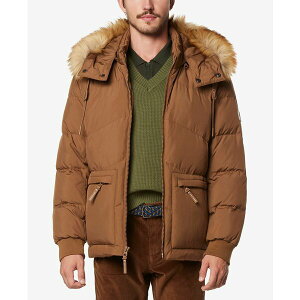 }[Nj[[N Y WPbgu] AE^[ Men's Down Bomber with Faux Fur Trim and Removable Hood Sepia