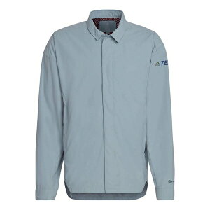 adidas AfB_X Y Xj[J[ yMen's adidas Terrex C Myshelter W.r Colorful Logo Stripe Printing Lapel Jacket Blue H65696z TCY US_M_L